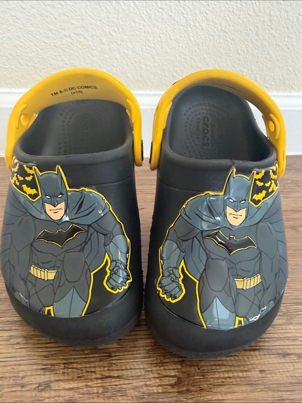 Toddler Black & Yellow Batman Crocs - Size 9C